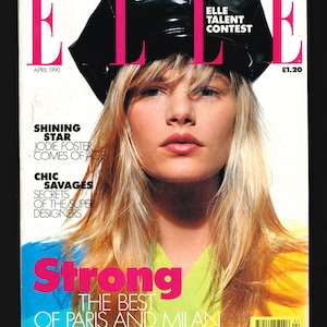 Elle UK April 1990 Original Vintage Glamour Fashion Magazine