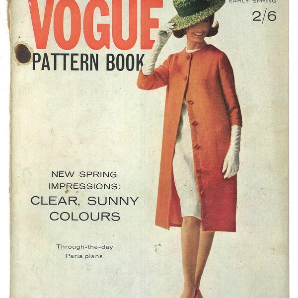 Vogue Patterns Book Early Spring Feb March 1963 Original Vintage  Retro Rare Fashion Magazine Gift Birthday Present