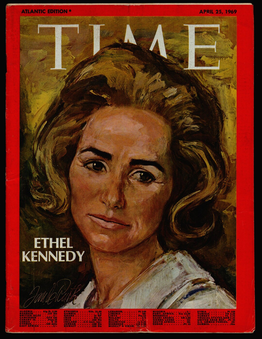 Time Magazine April 1969 Ethel Kennedy Cover Oil Painting by Etsy