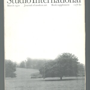 Studio International March 1970 Journal of Modern Art
