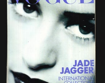 Vogue UK Sept 1990 Original British Vintage Fashion Magazine   International Collections Jade Jagger cover