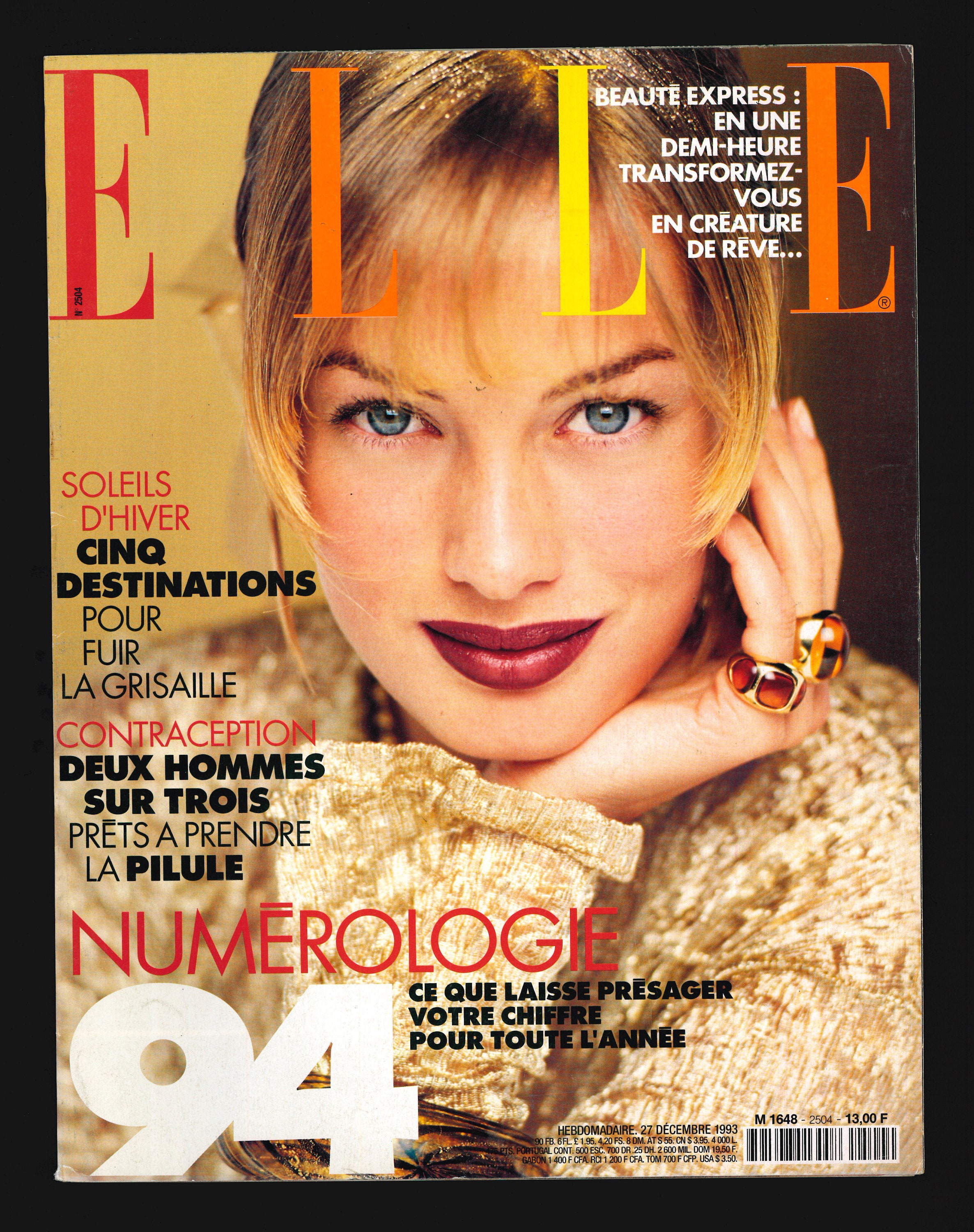 Elle Dec 27 1993 French Edition Vintage Magazine - Etsy