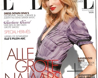 Elle Dutch Aug 2006 Foreign Original Vintage Fashion Magazine Gift Birthday Present Lara Stone cover