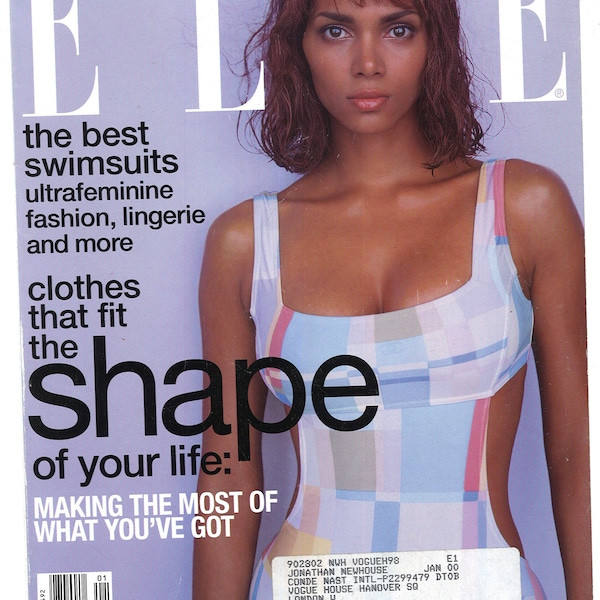 Elle US no 161 Jan 1999 American  Foreign Original Vintage Fashion Magazine Gift Birthday Present Halle Berry  cover