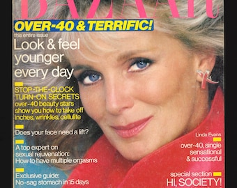 Harper's Bazaar US Aug 1986 Vintage Rare Retro Original Fashion Magazine Linda Evans