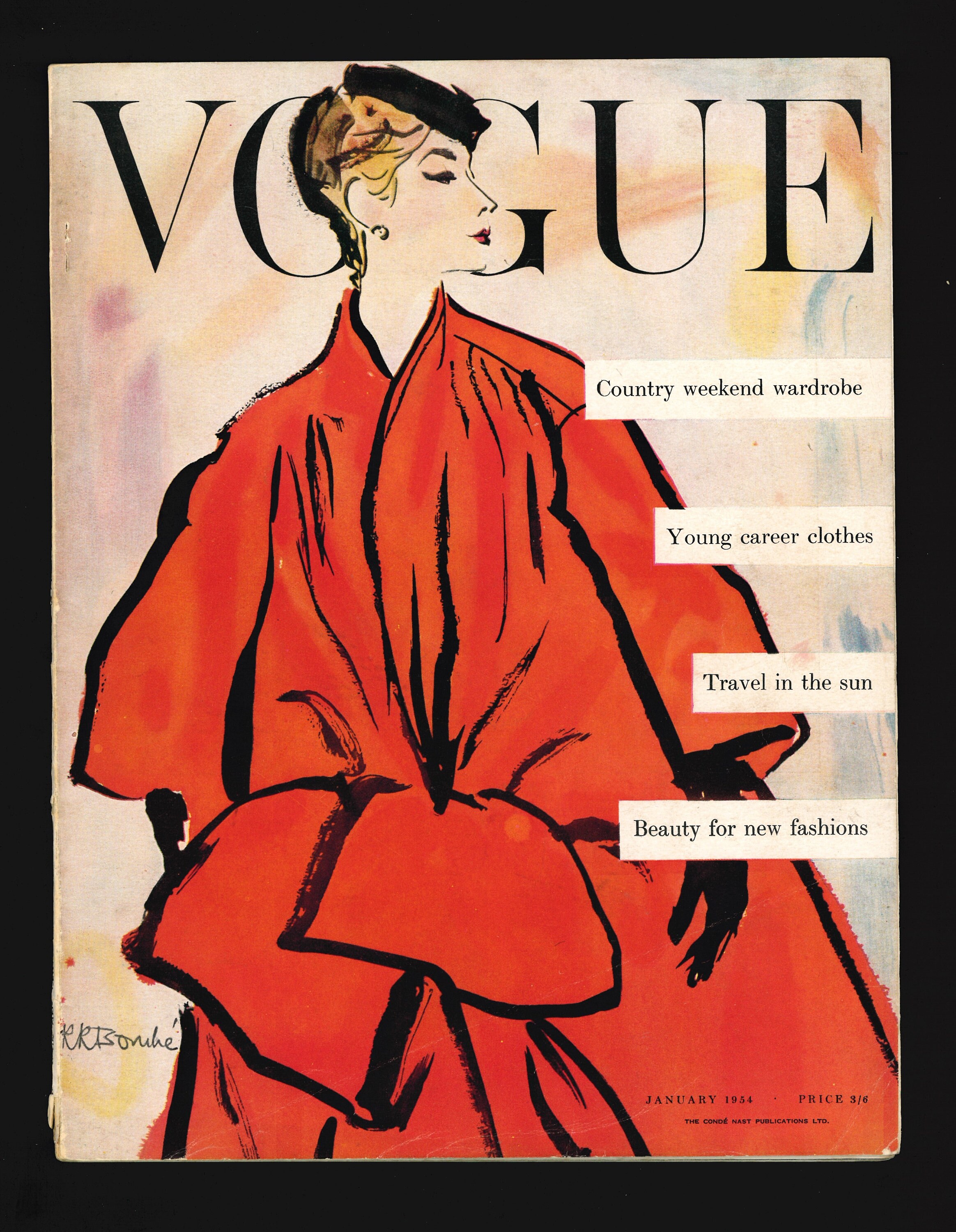買得 UK Vogue Jan Country Magazine Fashion Vintage Original 1954 洋書