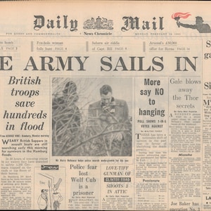Daily Mail Feb 19 1962 Original Rare Vintage News Chronicle  Birthday Gift Present