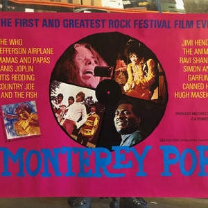 Monterey Pop, 80s RR British Quad Movie Poster