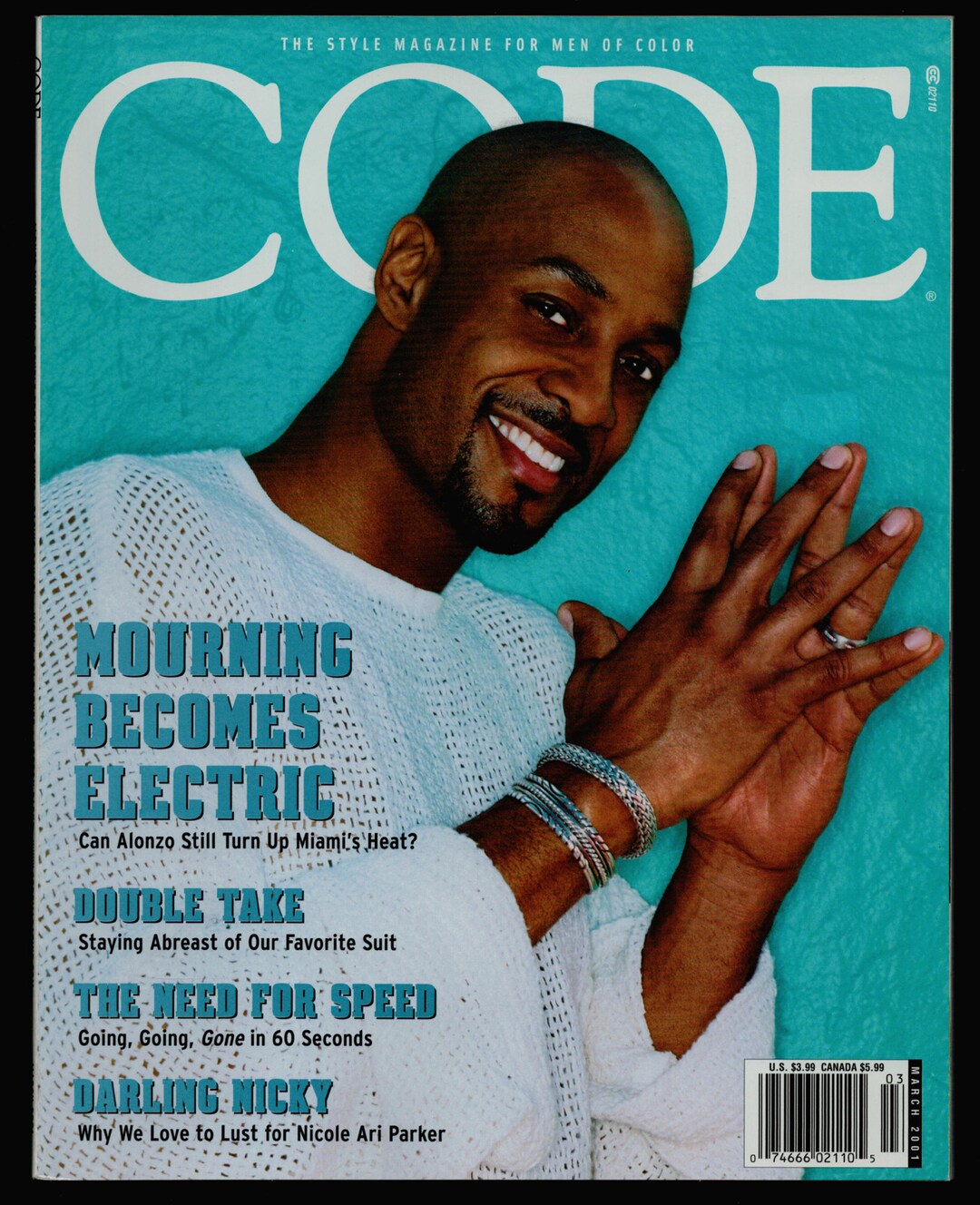 Code US March 2001 the Style Magazine for Men of Color Alonzo Mourning ...