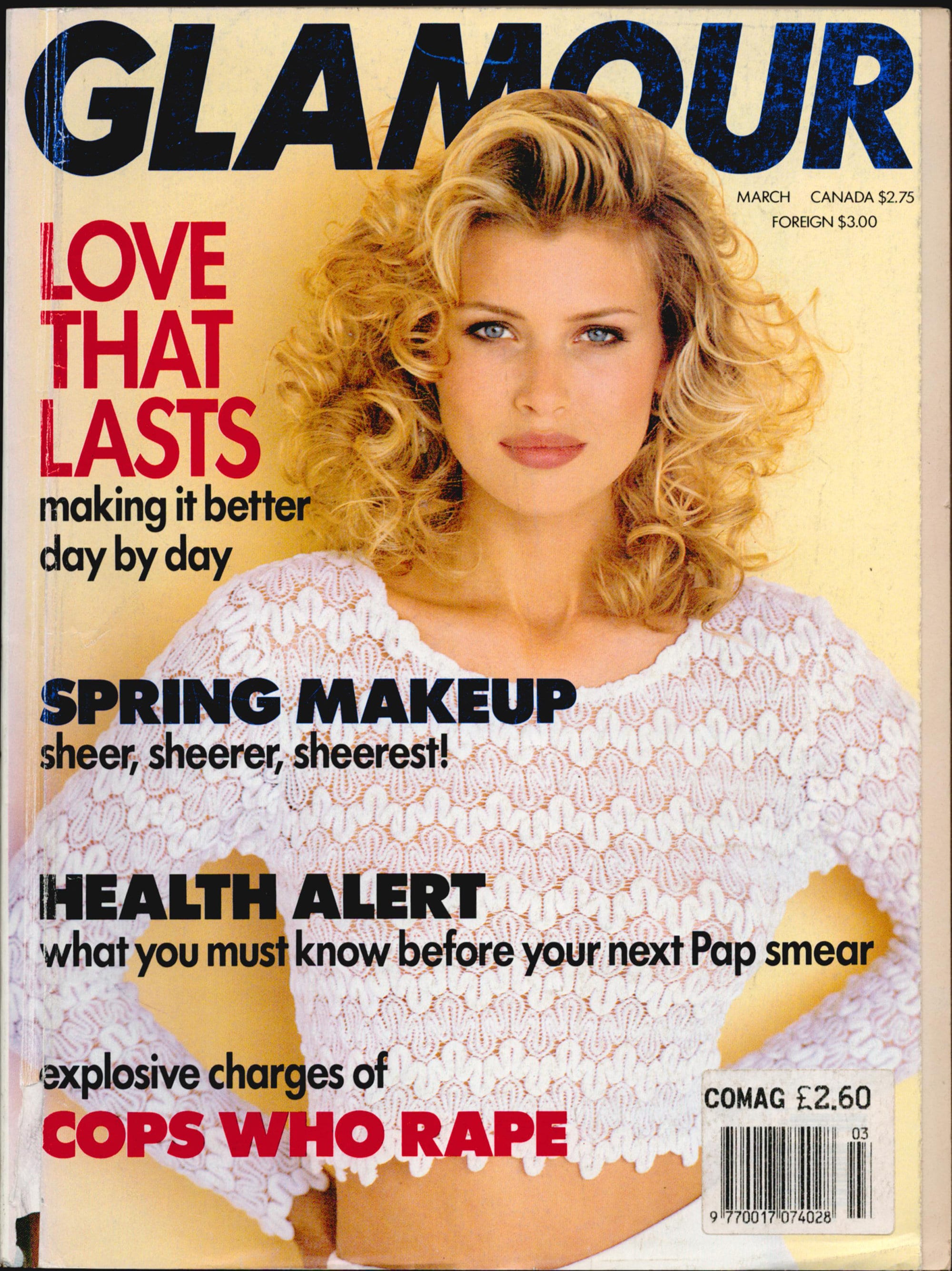 Glamour US March 1993 Canada Foreign Original Vintage Fashion