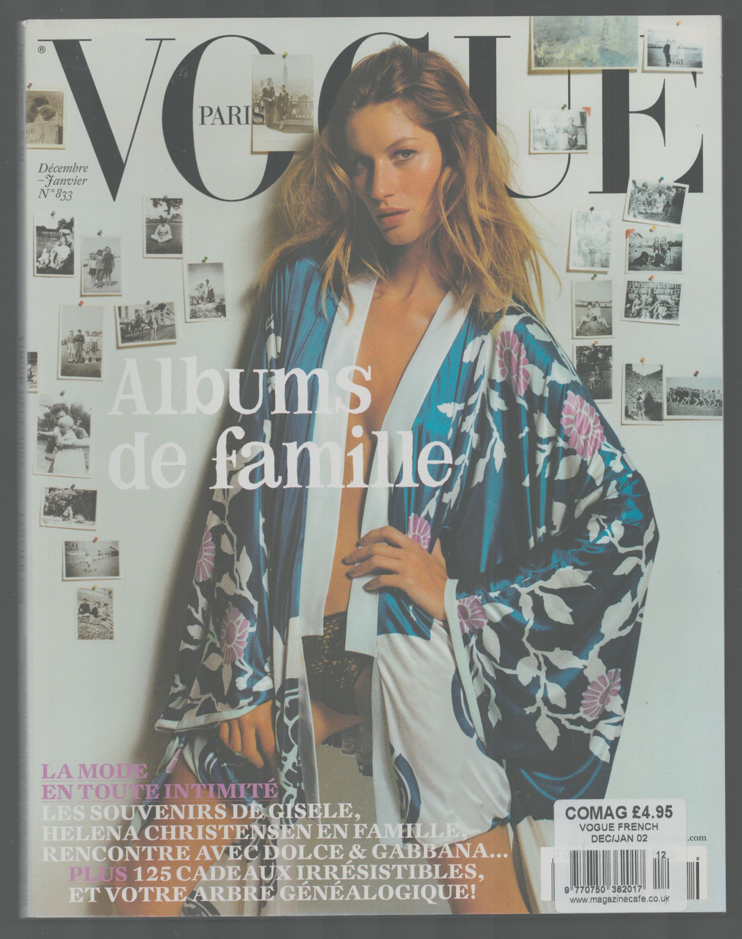 Vogue Paris No 833 Jan 2003 France French Foreign Original Vintage