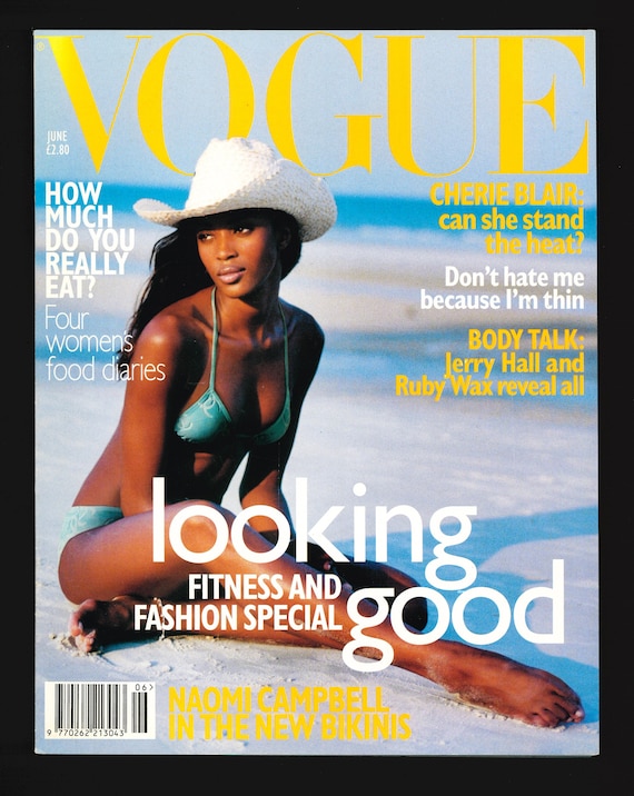 Vogue UK June 1996 Original Vintage Fashion Magazine Naomi