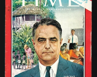 Tempo 5 luglio 1963 Rivista vintage originale Sargent Shriver