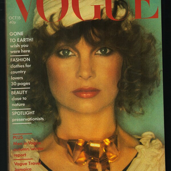 Vogue UK  October 15 1974 British Original Vintage Fashion Magazine Gift Birthday Present 50th