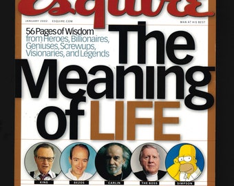 Portada de la revista Esquire de enero de 2002: el significado de la vida