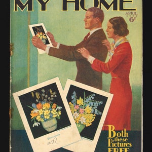 Mijn huis april 1932 originele vintage damesmagazine breipatronen naaien royalty koken