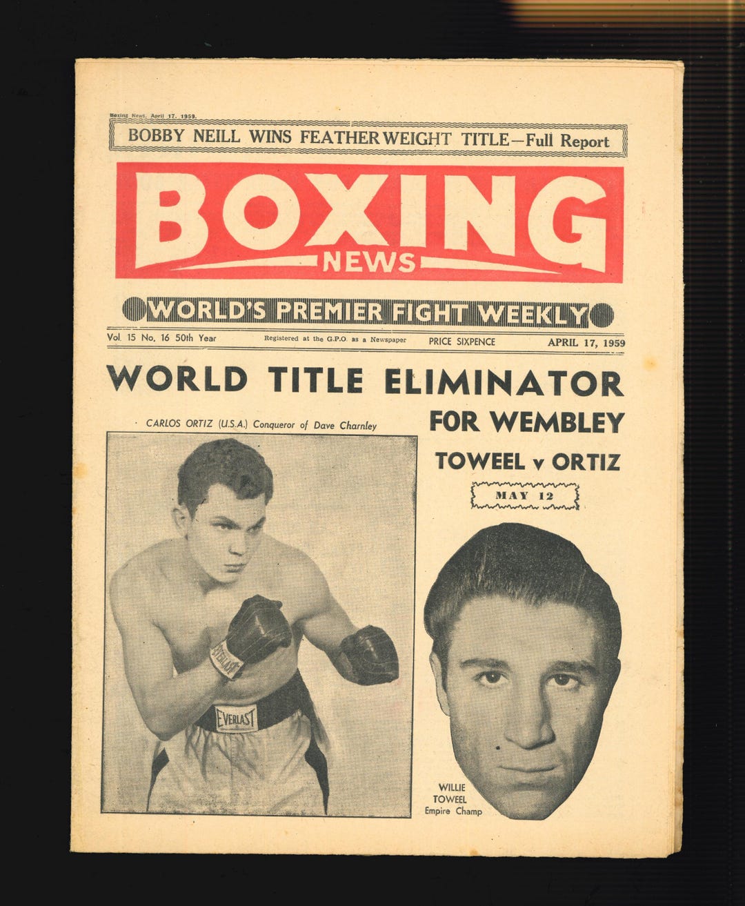 Boxing News April - Oct 1959 Vintage Original Magazine - Etsy