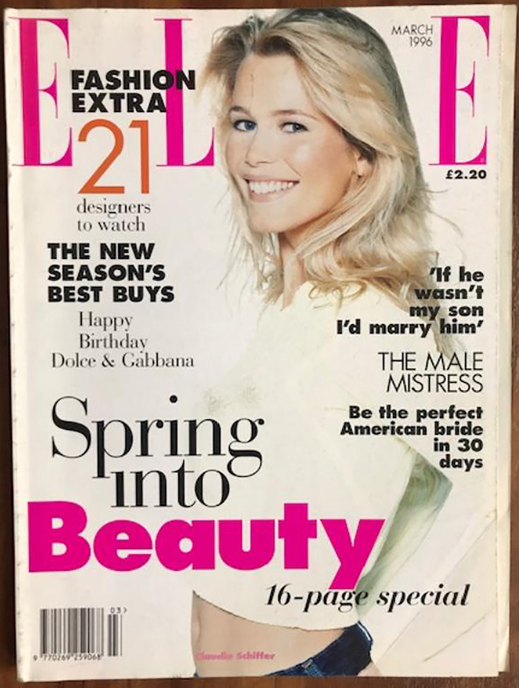 Elle UK March 1996 British Original Vintage Fashion Magazine Gift