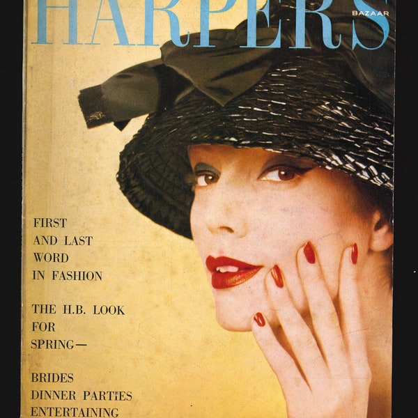 Harper's Bazaar UK Feb 1960 Original Vintage Rare Retro Fashion Magazine Richard Avedon