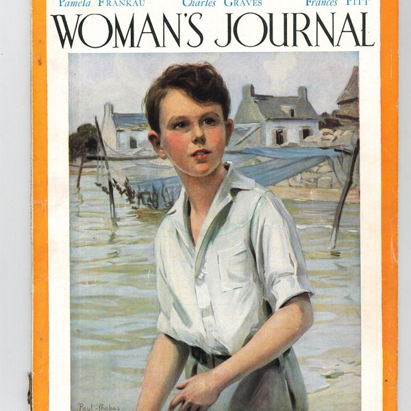 Woman's Journal Aug 1935 British Original Vintage Fashion Magazine Cover:  From the painting by PAUL-CHABAS