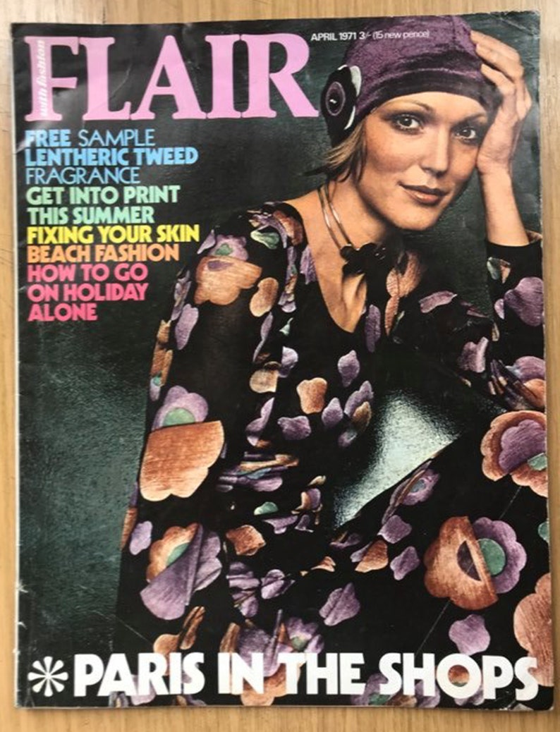 Flair April 1971 Original Rare Retro Vintage Fashion Magazine Birthday Gift Present image 1