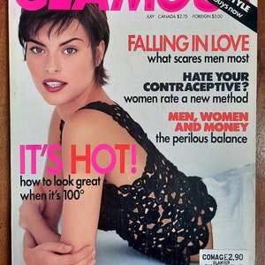 Glamour US July 1994 Canada Foreign Original Vintage Fashion Magazine Magali Amadei cover 30th