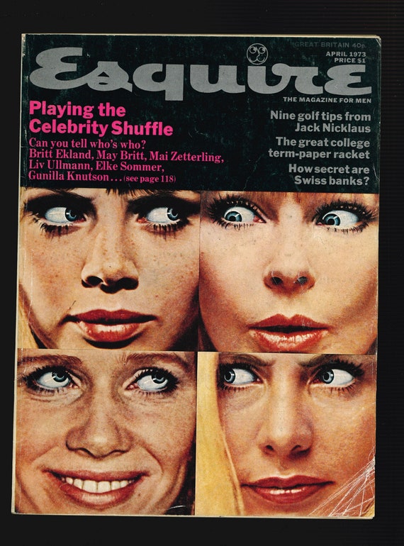 ESQUIRE Magazine April 1973 Britt Eland Liv Ullman Elke Sommer May Britt