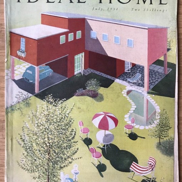 Ideal Home July 1951 Original British London Vintage Rare Retro Monthly Decorating Magazine Gift Present Birthday