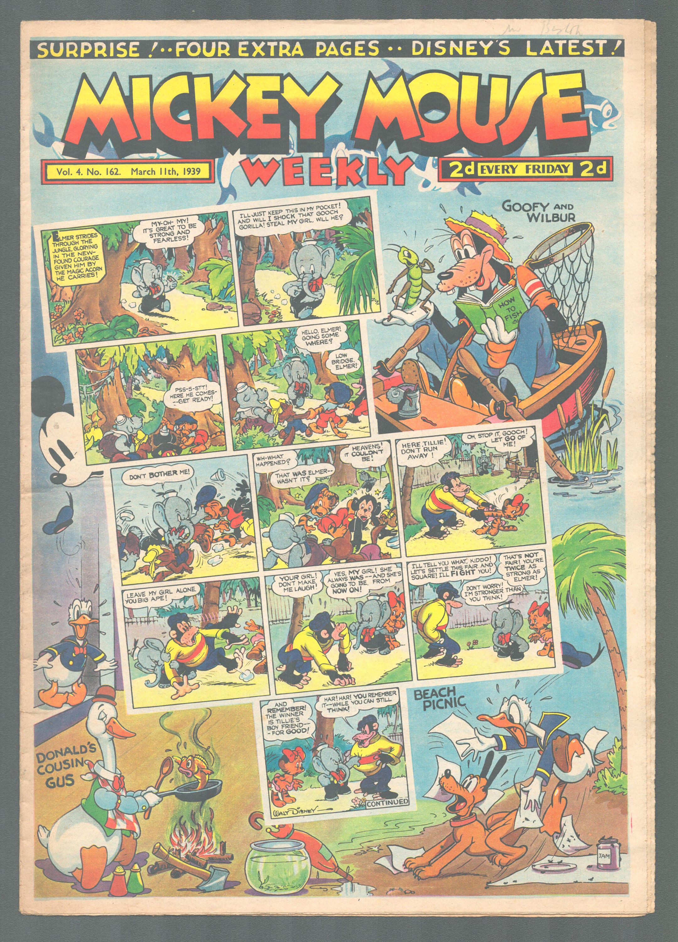 Mickey Mouse Weekly Vol 4 No 162 March 11 1939 UK Comic DISNEY