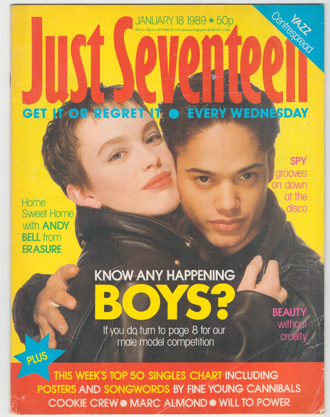 Just Seventeen Jan 18 1989 British Original Vintage Fortnightly