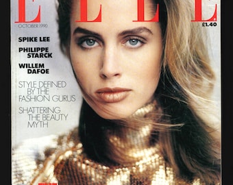 Elle UK Oct 1990 Original Vintage Glamour Fashion Magazine