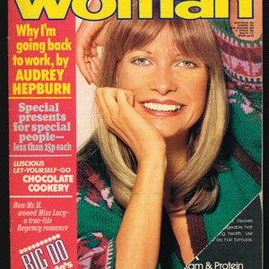 Woman Dec 13 1975 Vintage Magazine Fashion Beauty Cooking Audrey Hepburn