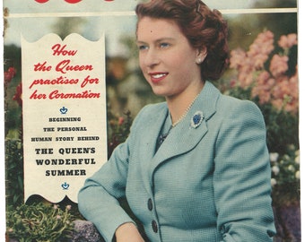Woman May 9 1953 Original British Vintage Weekly Women  Magazine Gift Present Birthday Queen Elizabeth Summer dress