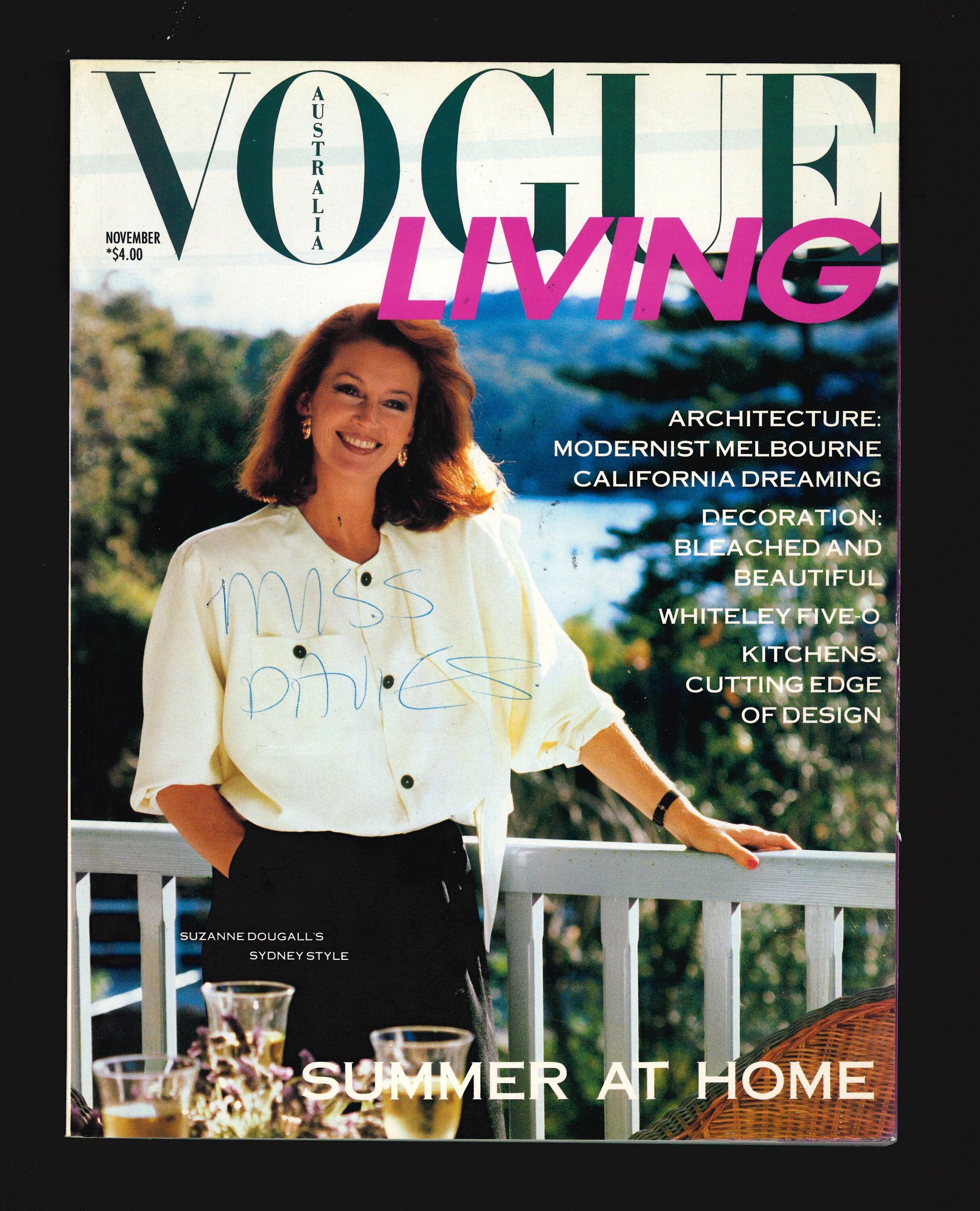 趣味 Vogue Living November/December 2020 Vogue Australia Living Nov 1988 Original Vintage Magazine Suzanne