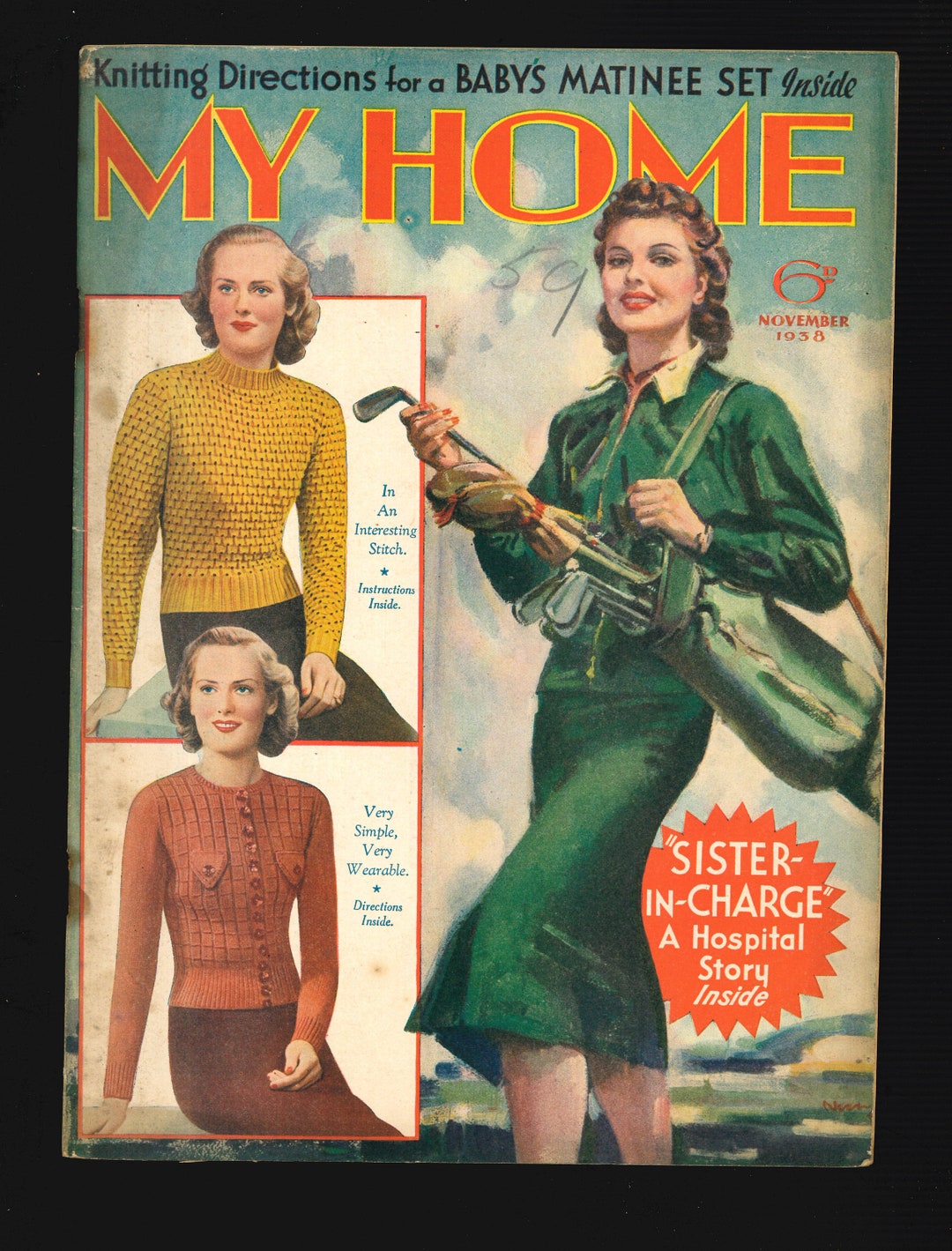 My Home Nov 1938 Original Vintage Women S Magazine Knitting Patterns Sewing Royalty Cookery Etsy My Home Nov 1938 Original Vintage Women S Magazine Knitting Patterns Sewing Royalty Cookery Etsy