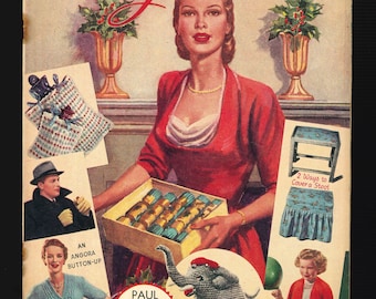 My Home dicembre 1953 Rivista femminile vintage originale Modelli di maglieria Cucito Cucina reale