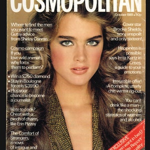 Cosmopolitan UK Oct 1981 British Original Vintage Fashion Magazine cover : Brooke Shields