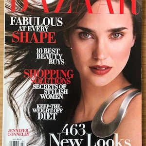 Harper&#39;s Bazaar  US July 2003 American Vintage Original  Fashion Magazine Gift Birthday Present Jennifer Connelly cover
