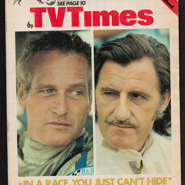 TV Times Feb 7 1974 Original Vintage Magazine Paul Newman . Graham Hill 50th
