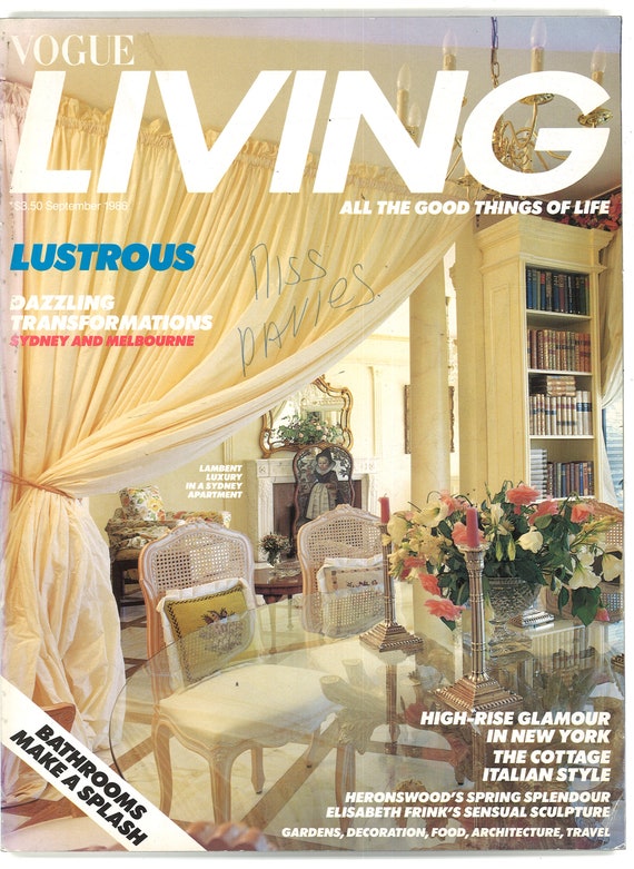 Vogue Living US No 7 Sept 1986 Vintage Original Ideas Decor