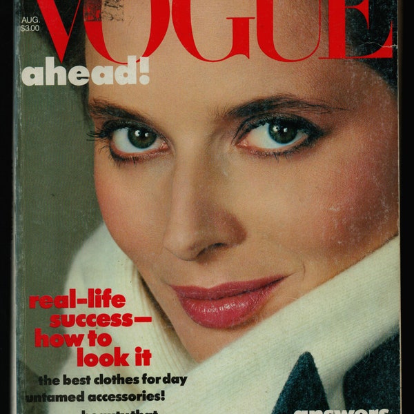 Vogue Aug 1983 US American Original Vintage Fashion Magazine Cover:  Isabella Rossellini