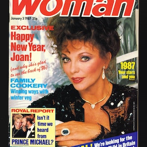 Woman Jan 3 1987 Vintage Magazine Fashion Beauty Cooking Joan Collins