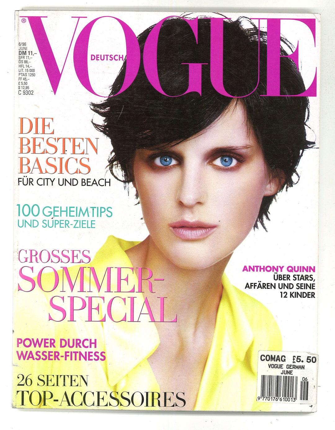 Vogue Deutsch June 1996 German Vintage Original Magazine Gift - Etsy