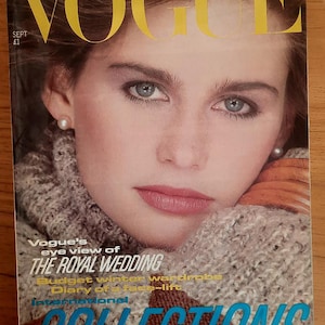 Vogue UK September 1981 Britisches Original Vintage Fashion Magazine Julie Foster Cover Diana Hochzeit innen