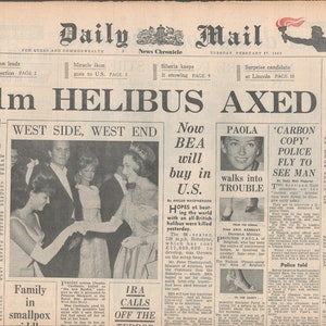 Daily Mail Feb 27 1962 Original Rare Vintage News Chronicle  Birthday Gift Present