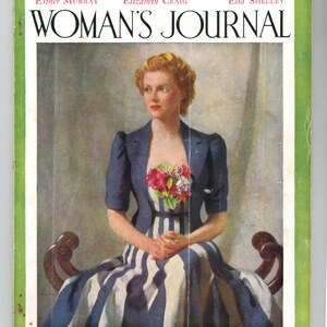Woman&#39;s Journal March 1937 British Original Vintage Fashion Magazine Cover: Ann Todd- Mrs Victor Malcom