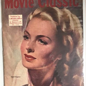 Movie Classic 1947 Published by L.Miller & Sons Ltd Ingrid Bergman painted cover