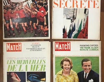 Paris Match Magazine Bundle of 4 copies  1965 June -July