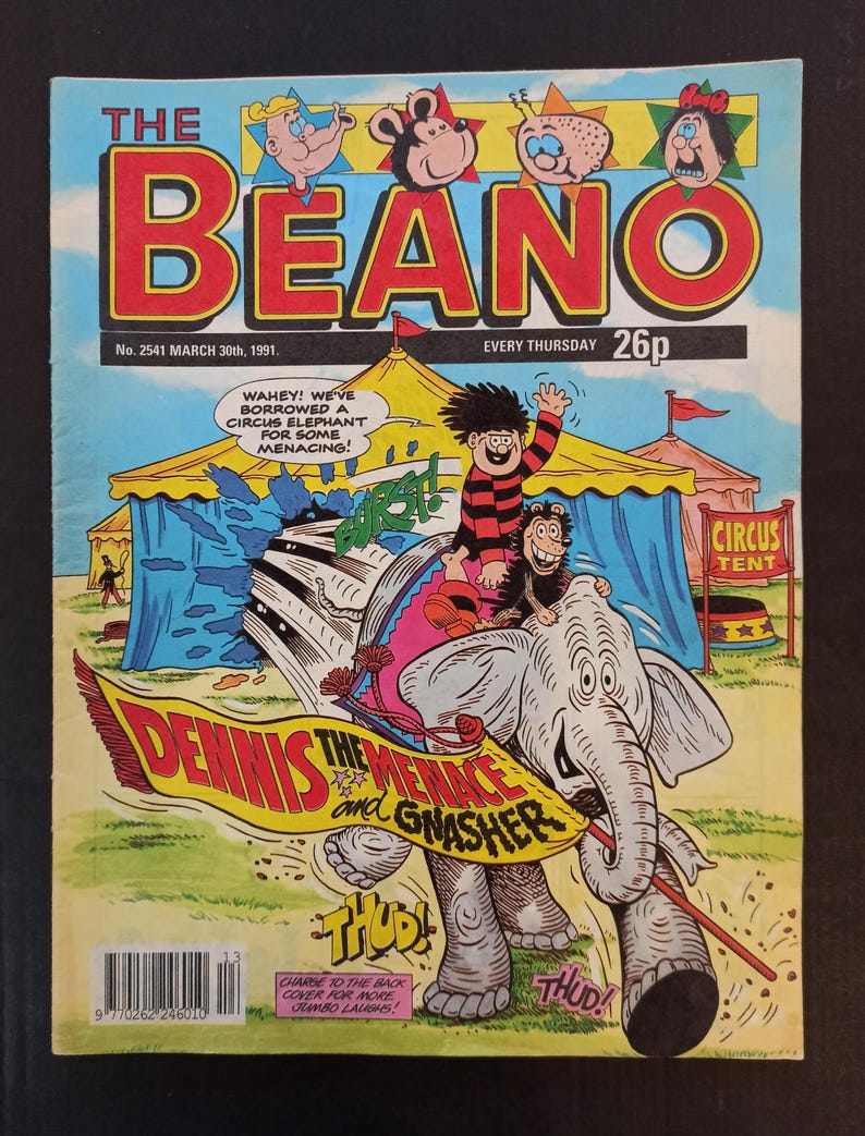 Beano 1991 Back Issues UK Original British Vintage Comics Magazine ...
