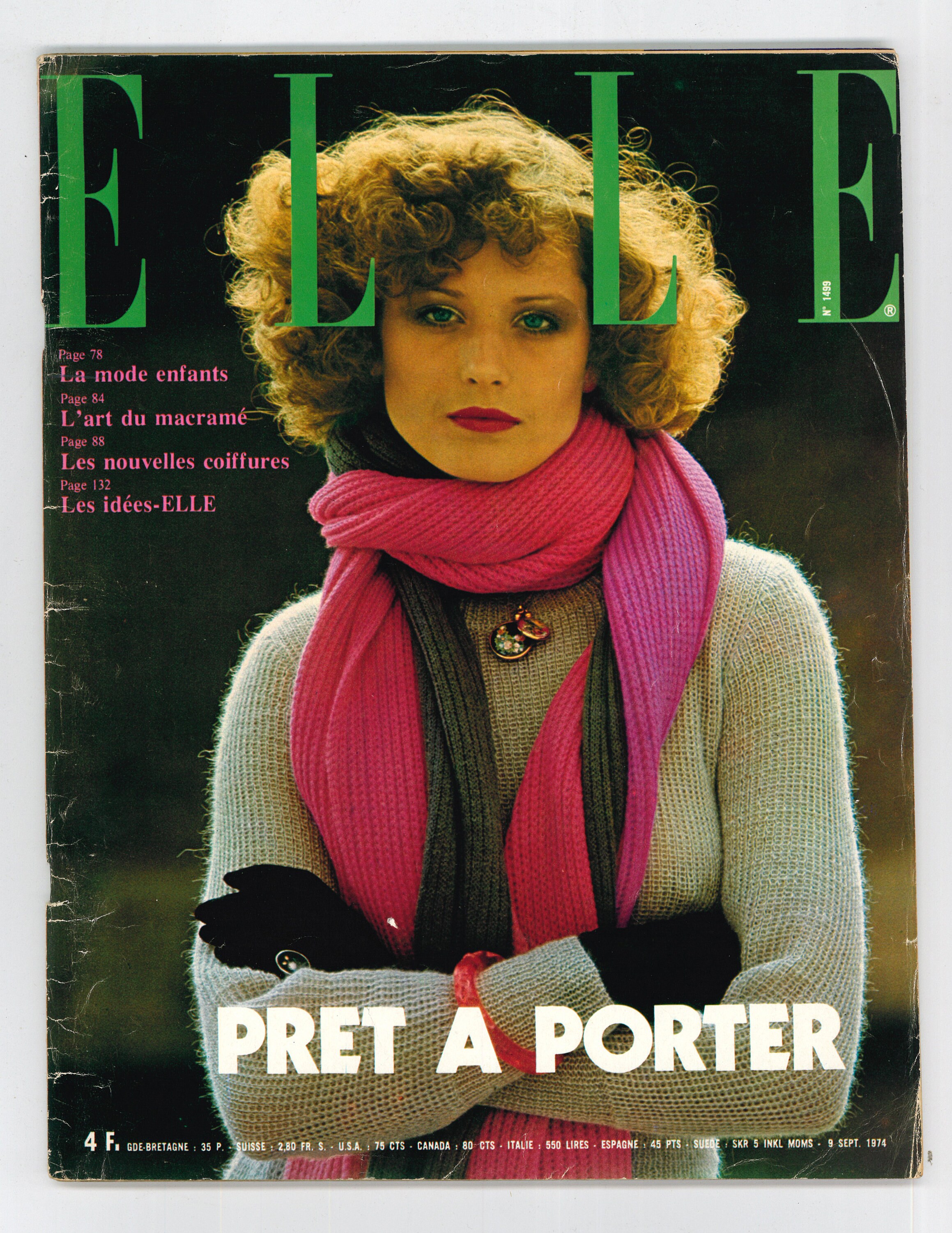 Elle Sept 9 1974 French Edition Vintage Magazine 50th - Etsy